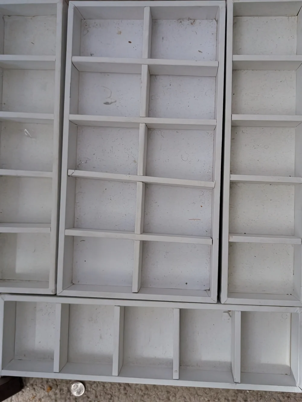 White Compartment Storage Tray Set